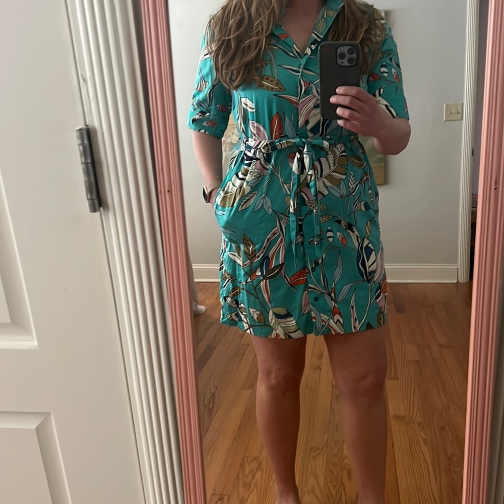 NIC + ZOE Nic + Zoe Riviera Botanical print dress medium / cotton